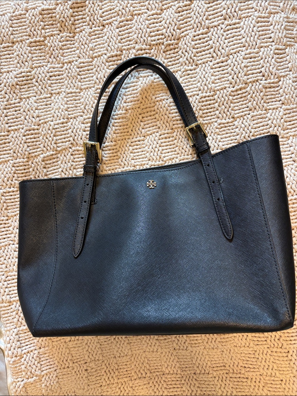 Tory Burch Black Saffiano Tote